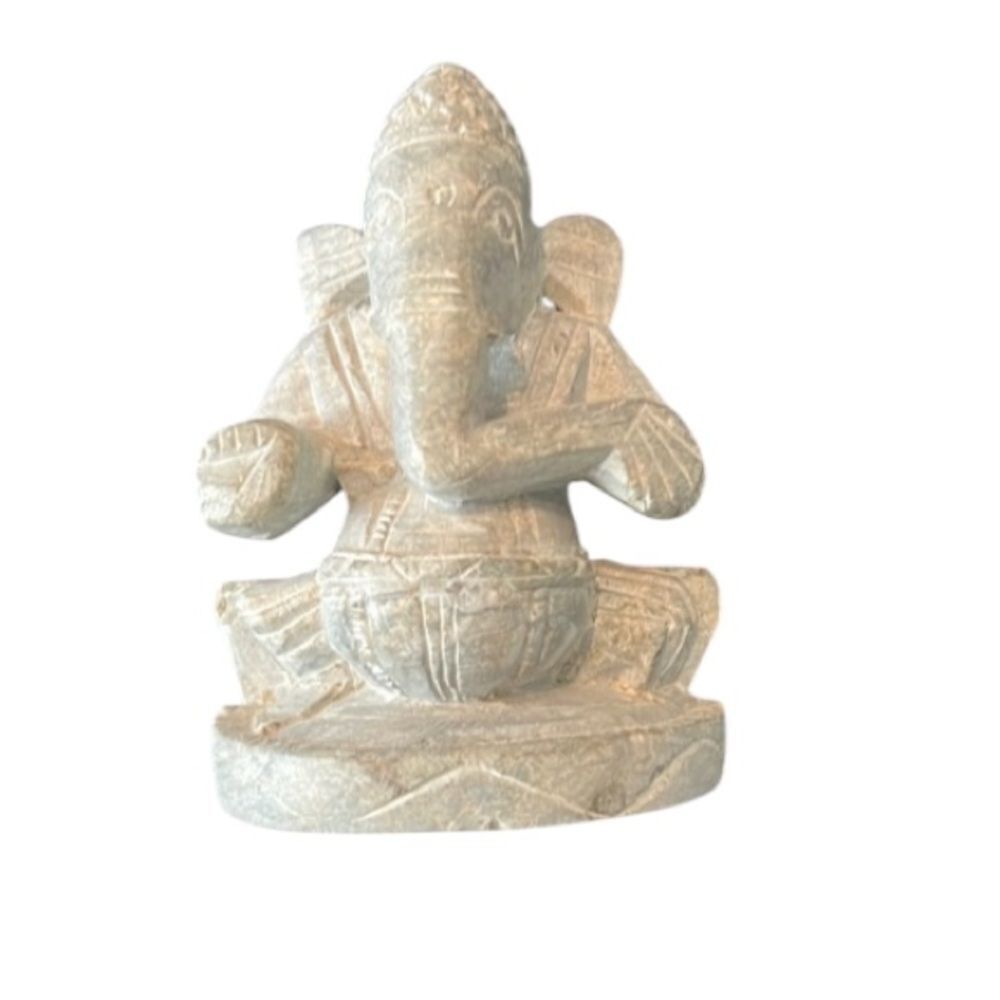 Unique Vintage Hand Carved Gray Stone Ganesha Statue excellent vintage condition